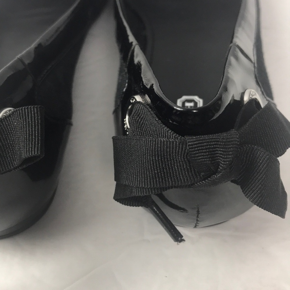 COACH REAGAN BLACK FLATS SIZE 8 M SIGNATURE PRINT - Picture 4 of 11